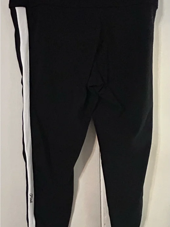Black Leggings with White Side Stripe - Picture 3 of 4
